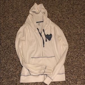 White PINK zip up sweatshirt